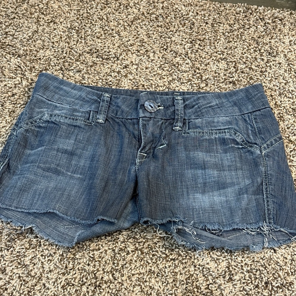 William Rast Women's Y2K Denim Shorts Cutoffs Fringe Boho Festival Sz 26‎